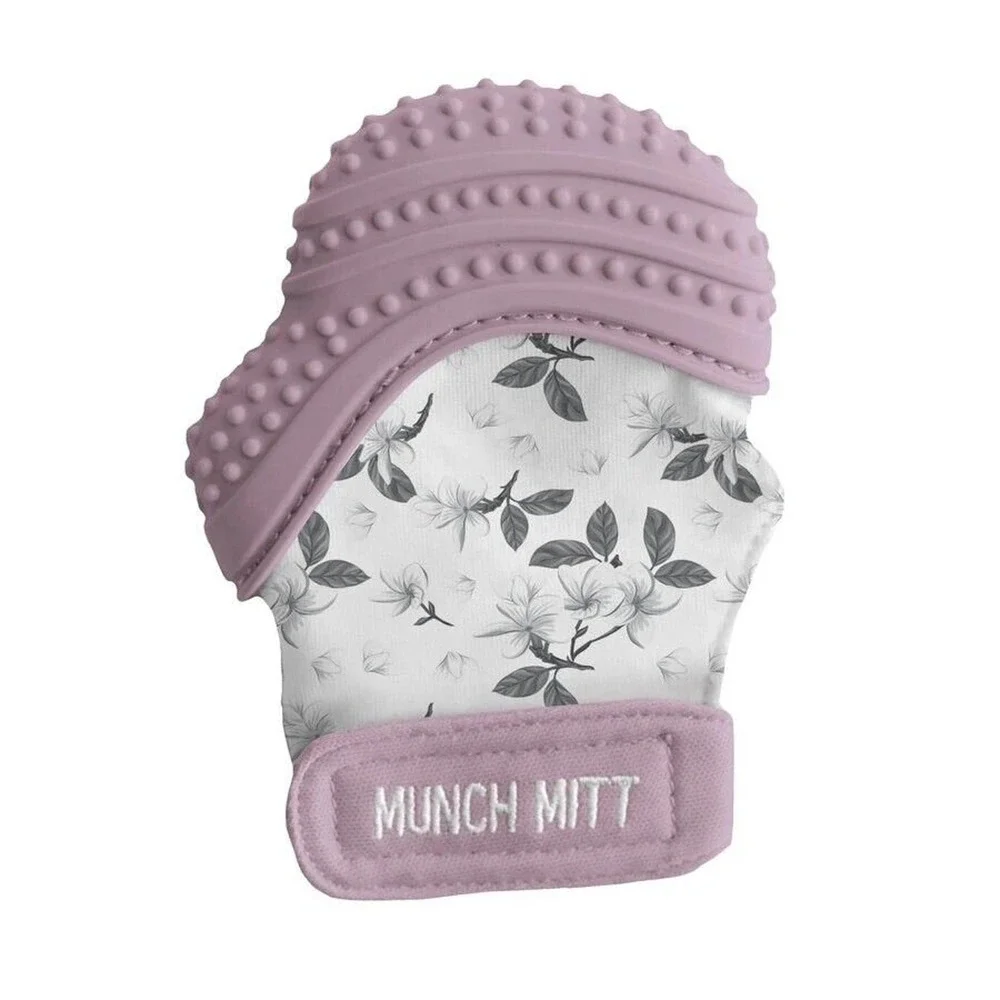 Malarkey Kids‎ Munch Mitt Violet Floral Pattern Purple Crinkle Teething Mitt